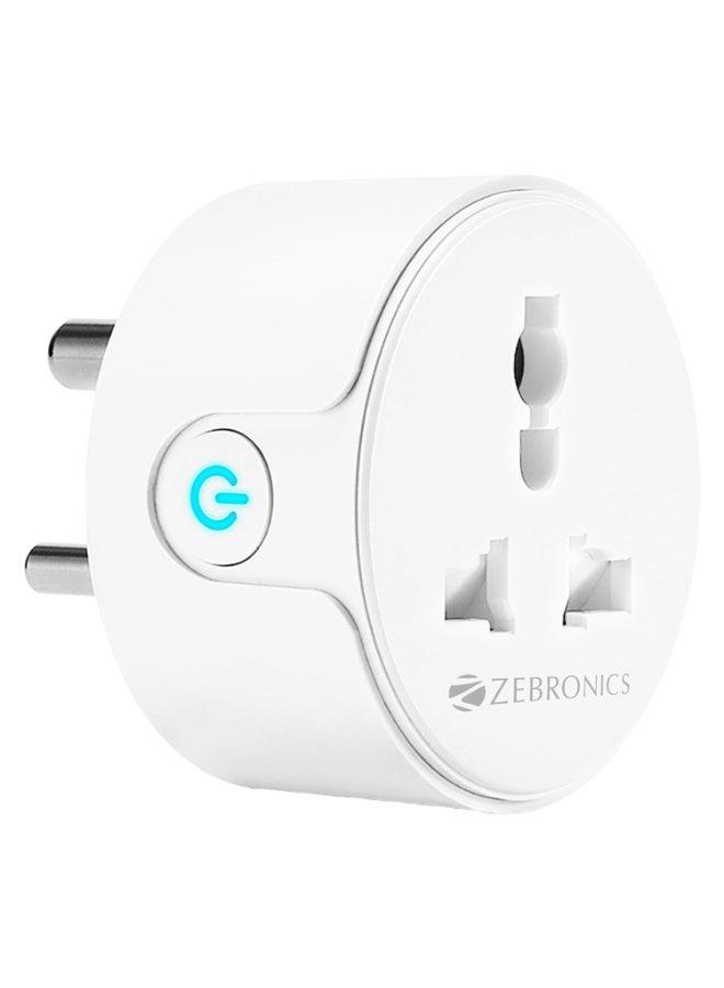 Zebronics ZEB-SP110, Smart Wi-Fi Plug Compatible with Google Assistant & Alexa, Supports Upto 10A and Comes with a Dedicated APP That Features Scheduled Control. - Image 1
